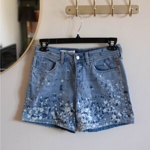 Denim Paint-Splatter Women’s Shorts - Light Blue